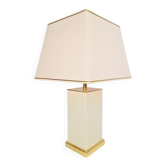 Vintage Brass and Cream Table Lamp from Maison Charles, 1970s