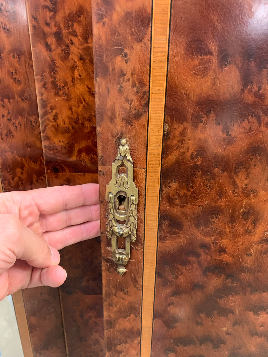 19th Century Marquetry Mirror Cabinet