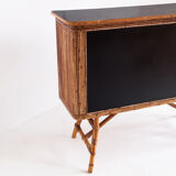 Vintage bar counter in canning and rattan. France, 50s.