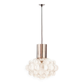 Large Mid Century Bubble Glass & Chrome Ceiling Light By Helena Tynell For Limburg, Germany, 1960s