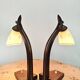 Pair of midcentury modern wooden desk lamp set table lamp