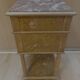 Late 19th century bedside table in painted maple burl, marble top