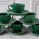 Set of 6 cups and subcups in green slurry 40-50 years