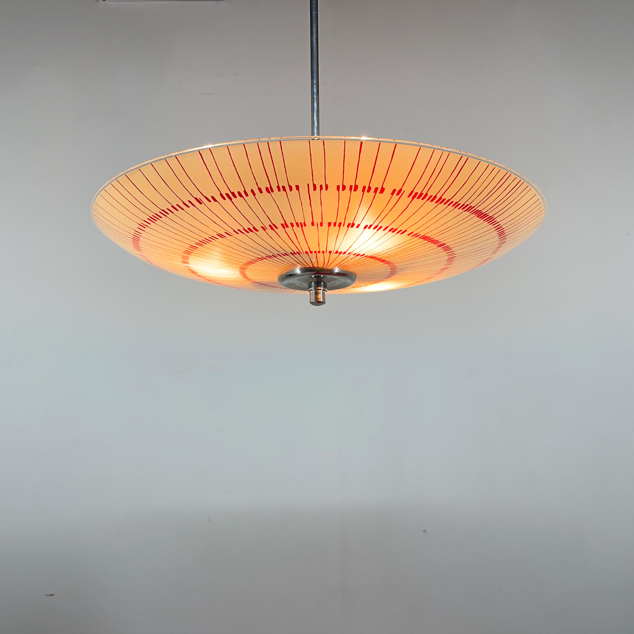 Mid-century glass chandelier by Napako Czechoslovakia 1960s