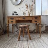 Blonde walnut desk and pine top 1900