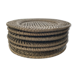 Lot of 6 sub plates of wicker rattan presentation