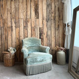 Green velvet tub chair