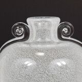 Seguso Vetri d’Arte Pulegoso vase with bubbles and handles, Murano, Italy 1950s