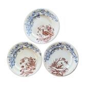 Set of 3 plates Terre de fer Clairefontaine 1880