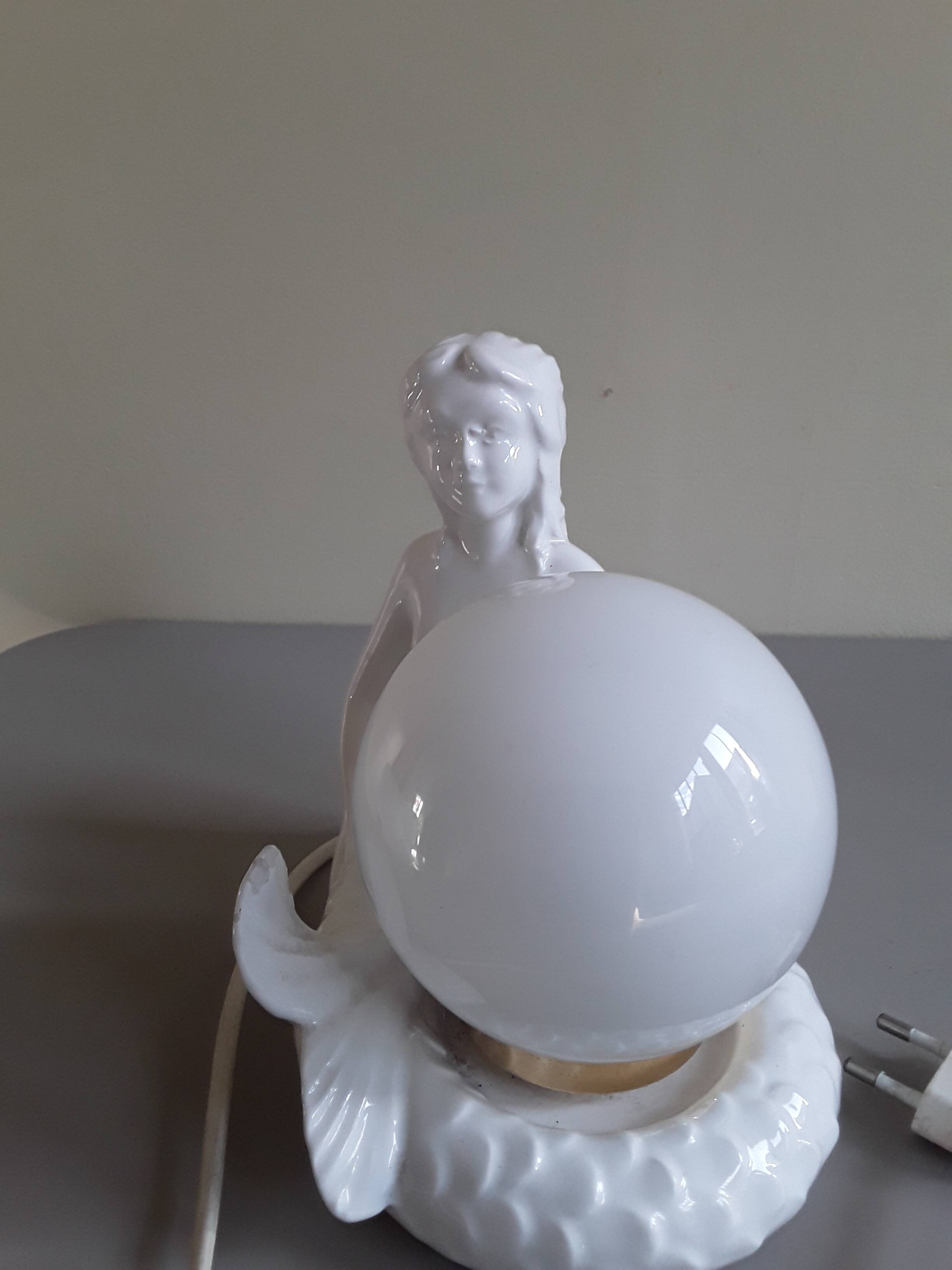 Opaline lamp siren 70s 80s