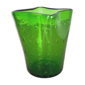 Murano Glass Bullicante Bubble "Green" Vase Element Shell Murano, Italy, 1970s
