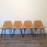 Suite of 4 chairs of Pierre Guariche model amsterdam . 1955