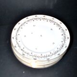 Niderviller set of 6 Empire plates and tureen in hard-paste porcelain with wheat decoration painted in gold, 1790