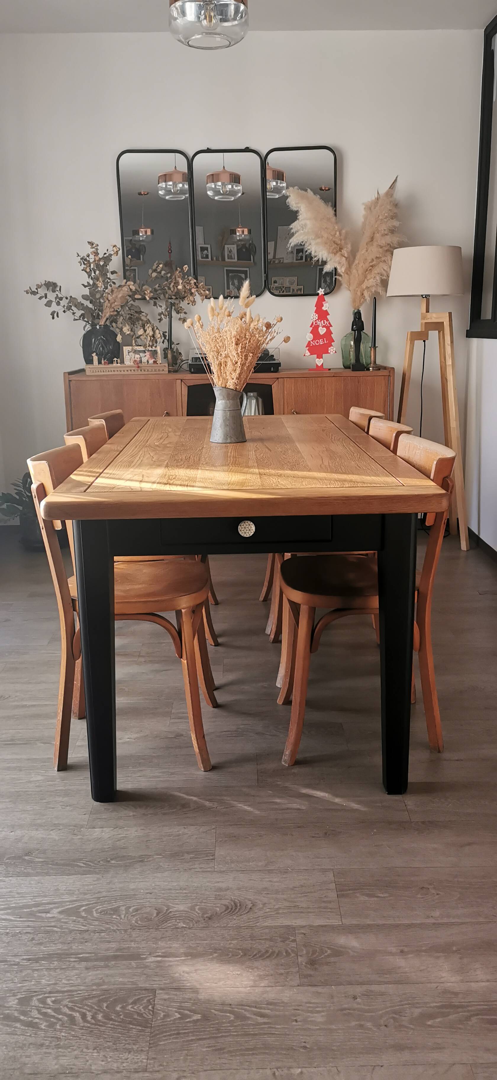 Solid oak farm table