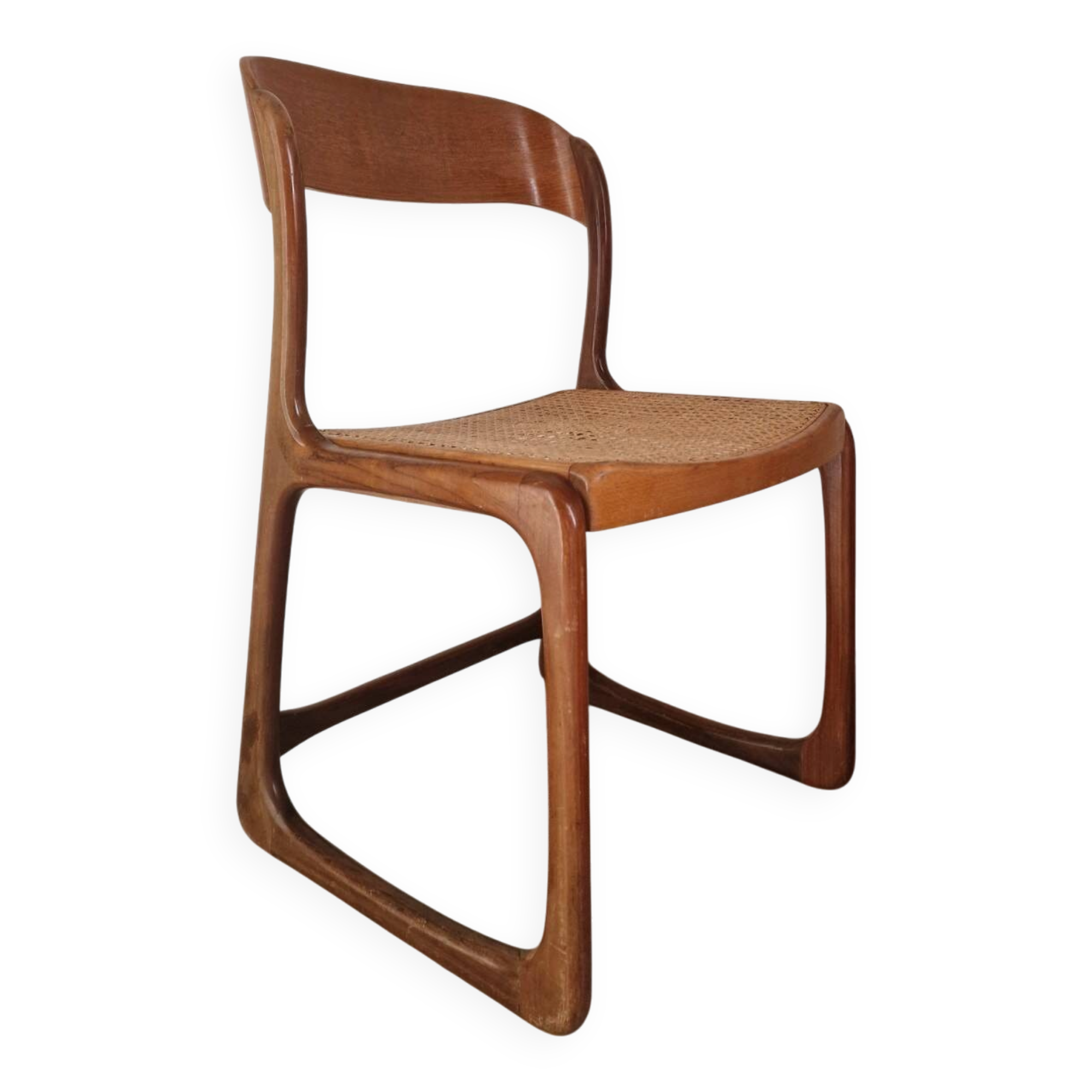 Baumann sled chair with caning