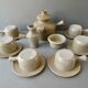Coffee or tea service, in sandstone, signed the Argonauts, 60s