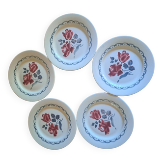 5 vintage digoin cannes plates