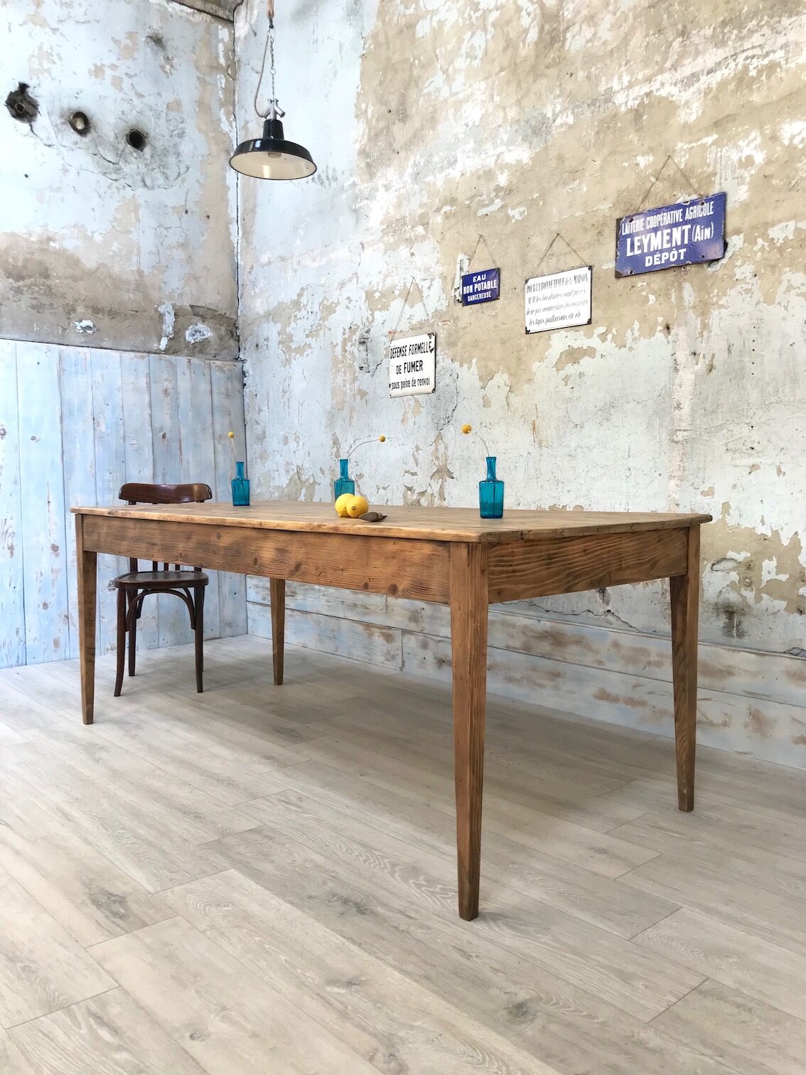 Vintage pine farm table