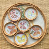 Vintage tray and its 6 coasters
