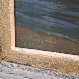 Ancient table oil on panel by Ermando Bellantonio