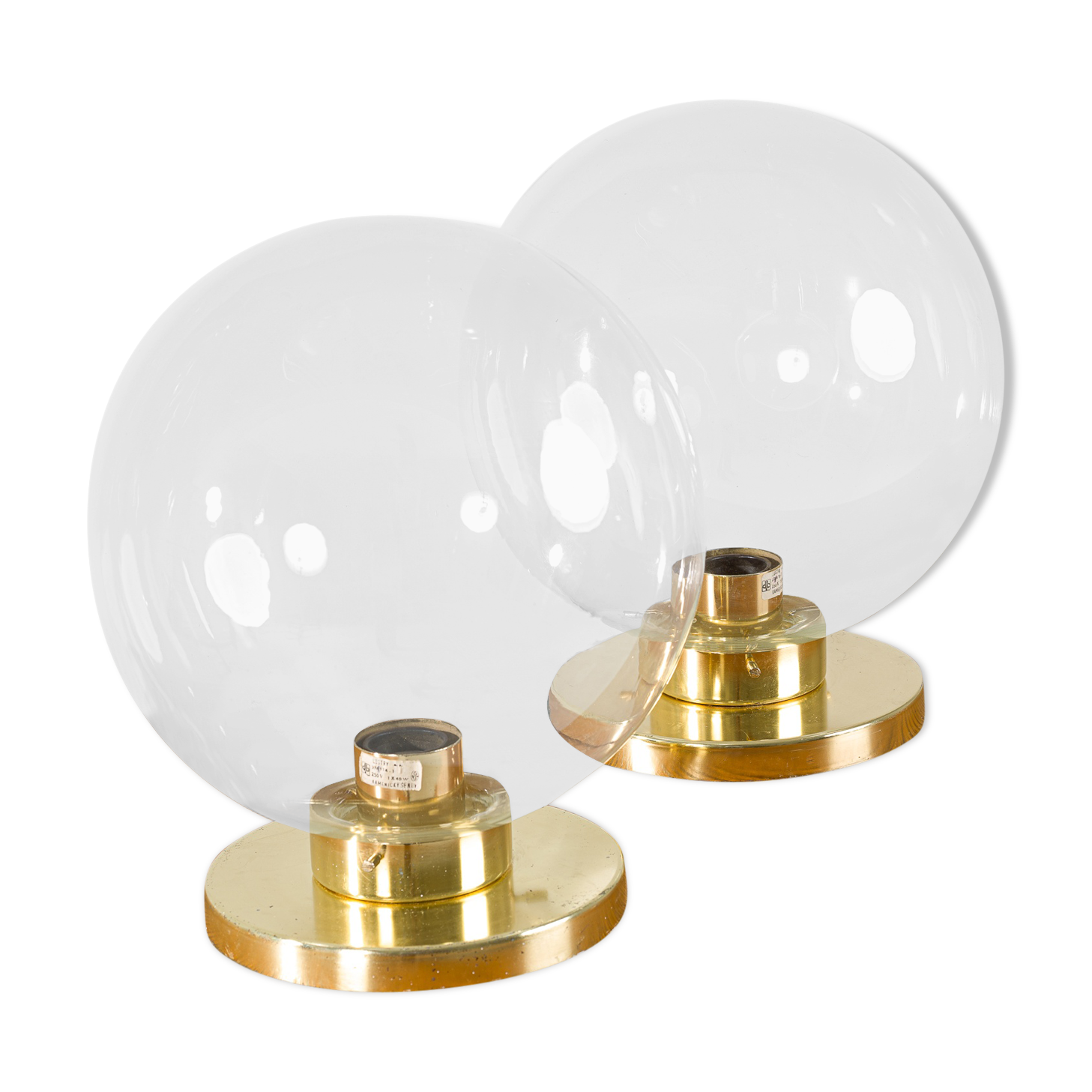 Set of 2 glass sconces from Kamenický Šenov, 1950