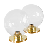 Set of 2 glass sconces from Kamenický Šenov, 1950