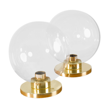 Set of 2 glass sconces from Kamenický Šenov, 1950