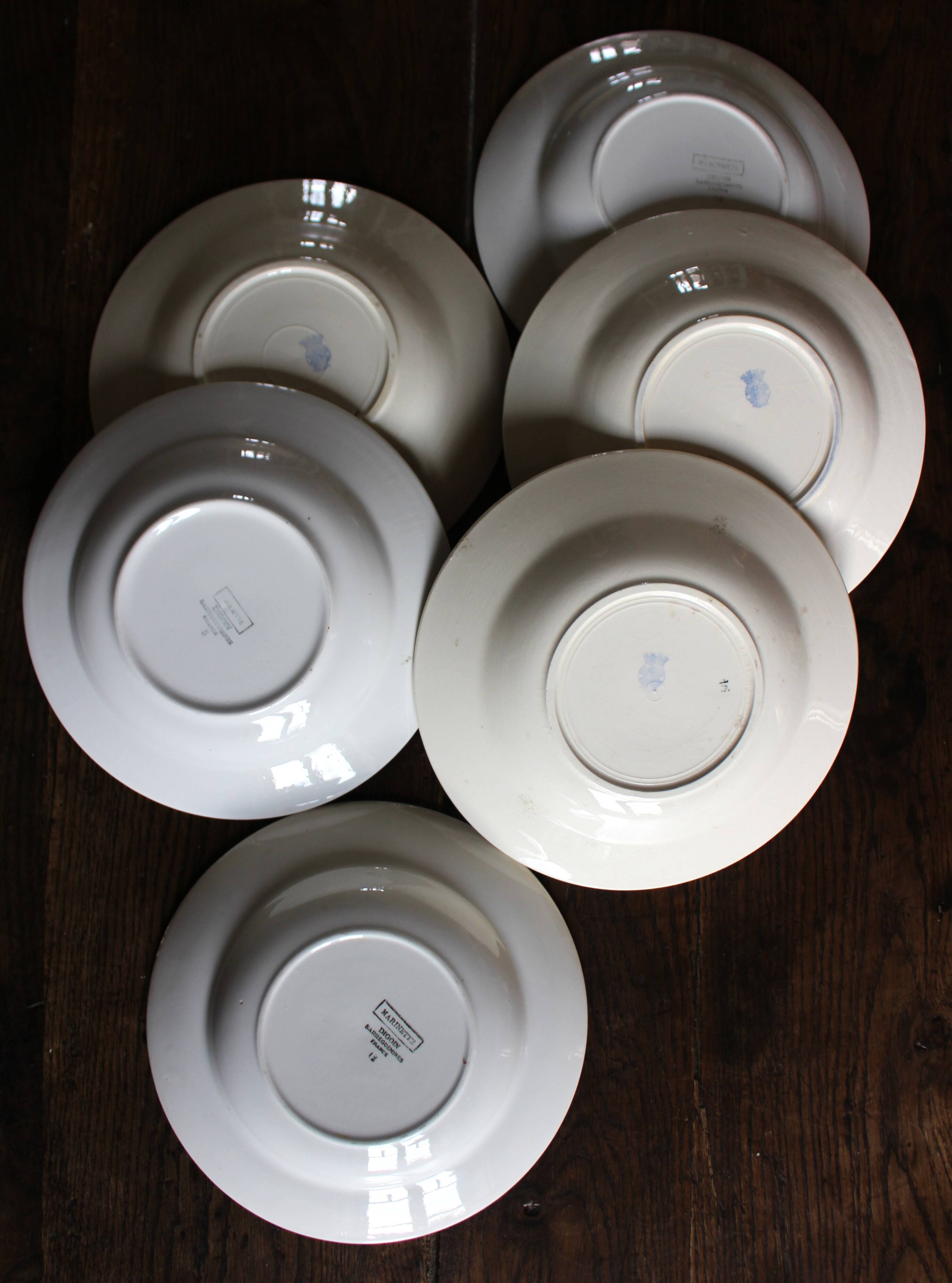 6 Art Deco deep plates Marinette Juliette Digoin Sarreguemines Badonv