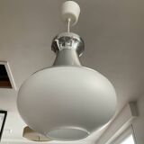 Stilux Milano opaline pendant light from the 70s