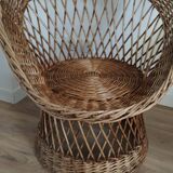 Paire de fauteuils en rotin années 70