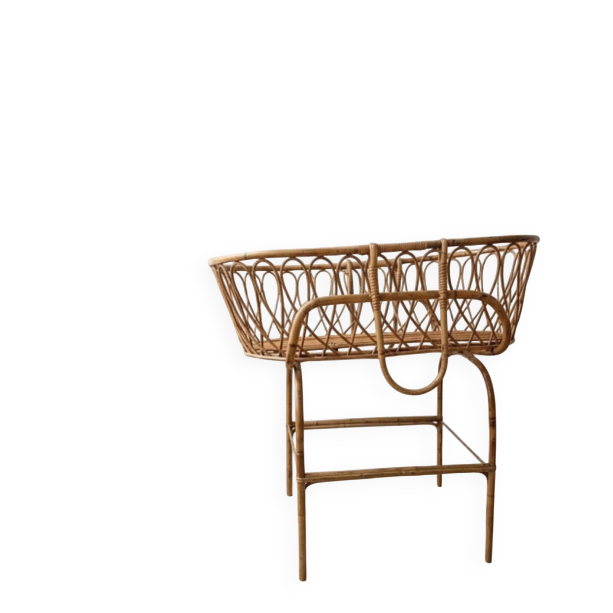 Vintage rattan cradle