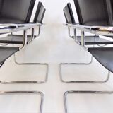 Set de 4 chaises en cuir en porte-à-faux, Matteo Grassi MG5