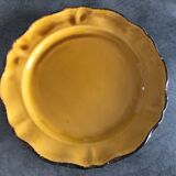 Set of 4 plates in earthenware of haute provence made yellow handmade 24.5 cm