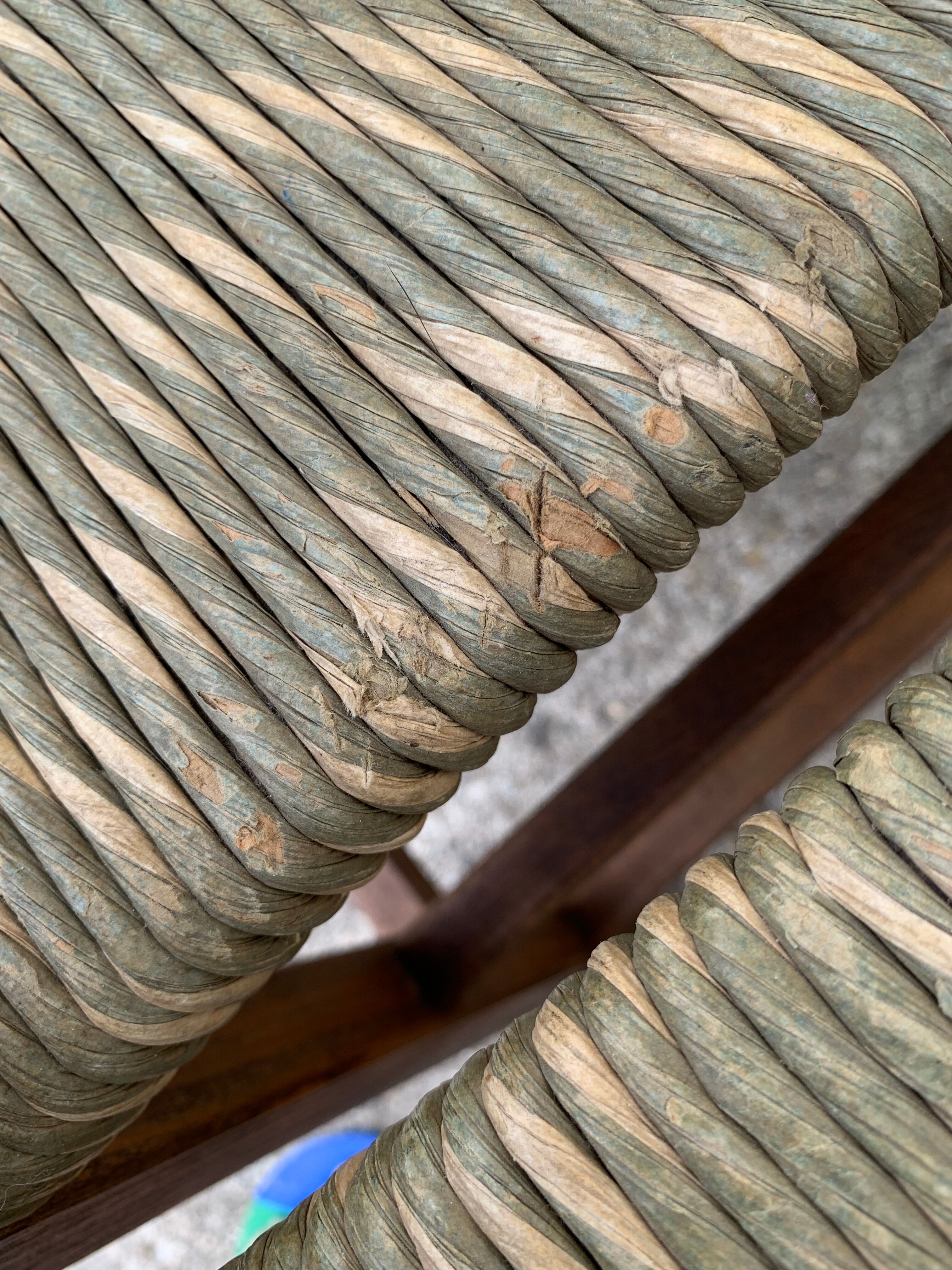 Two-tone straw chairs 1950
