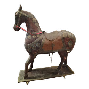 Cheval en bois fin 19e - indien