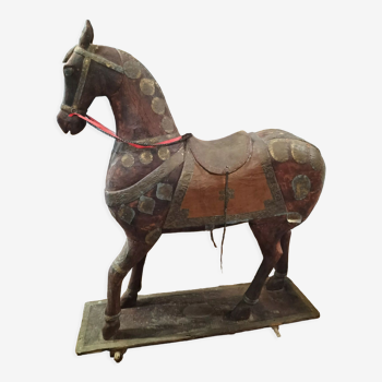 Wooden horse late 19th Indian