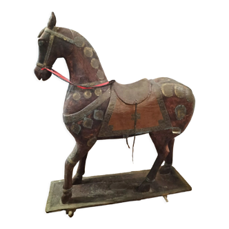 Wooden horse late 19th Indian