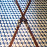 Paire de skis anciens en bois L=197cm