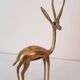 Trio gazelles and antelopes in brass and bronze