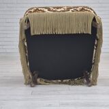 1960s, Danish highback armchair, furniture velour fabric, ash wood.