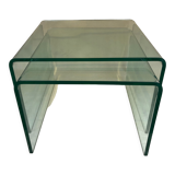 Set 2 glass nesting tables 1980