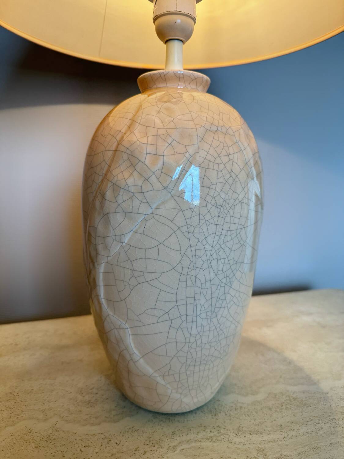 St Clément cracked ceramic lamp from the 70s