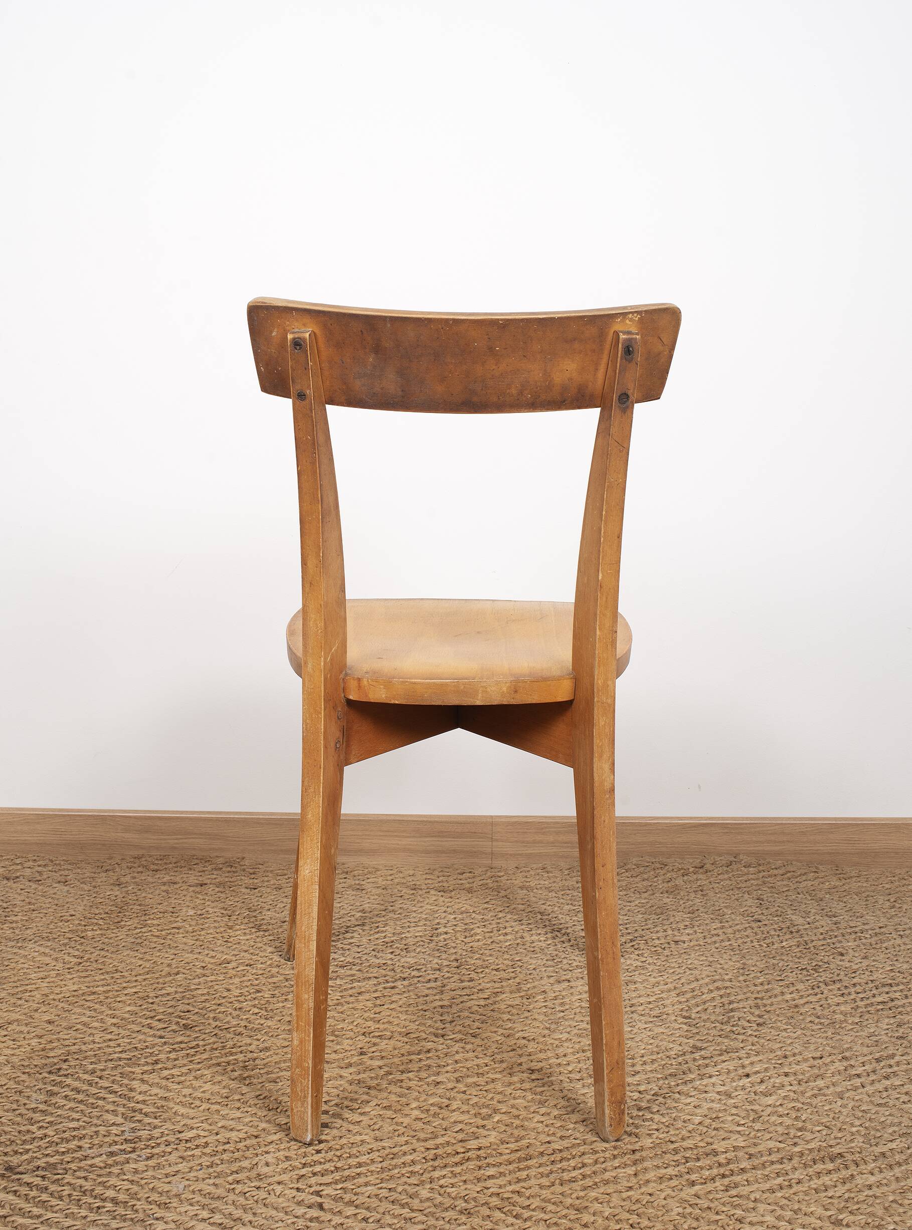 Ensemble de 4 chaises de bistrot luterma, estampillées