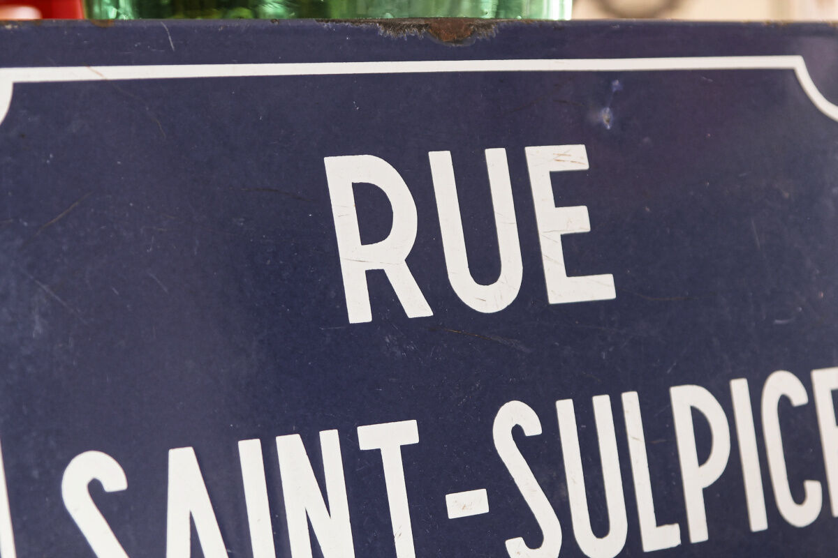Old enamelled plaque - Rue Saint Sulpice Paris