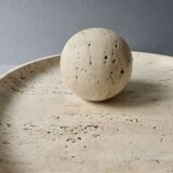 Large cup and its sphere, in travertine, 1970s