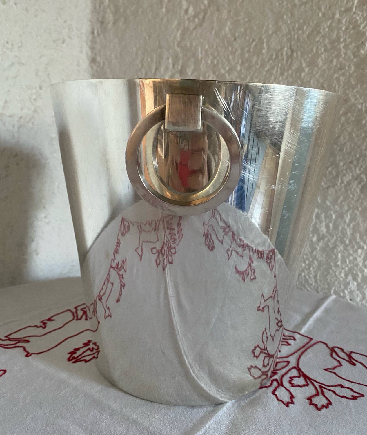 Saint Medard silver-plated metal champagne bucket