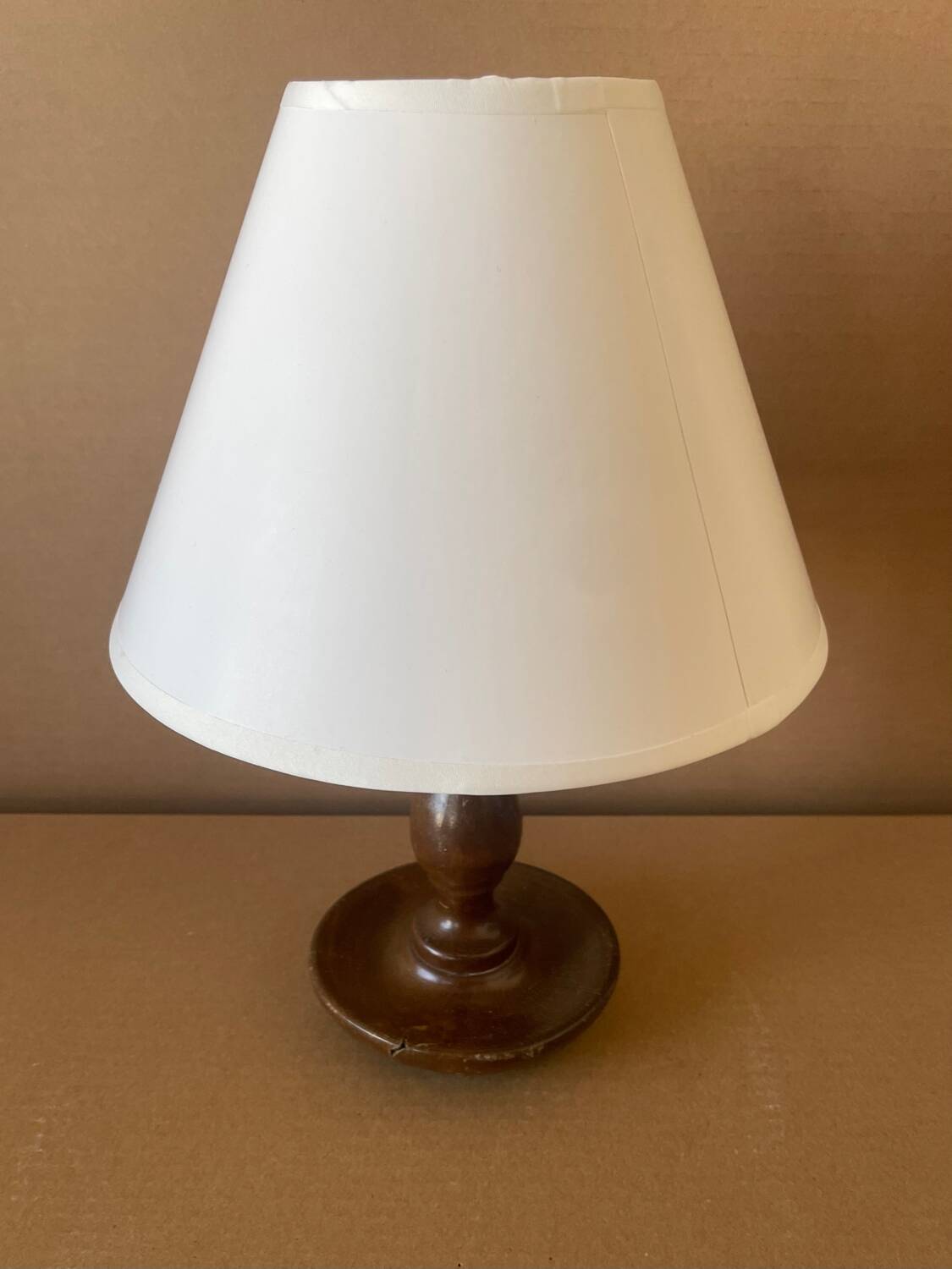 Small turned wooden lamp