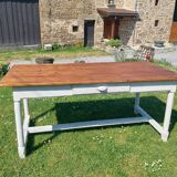 Wooden farmhouse table