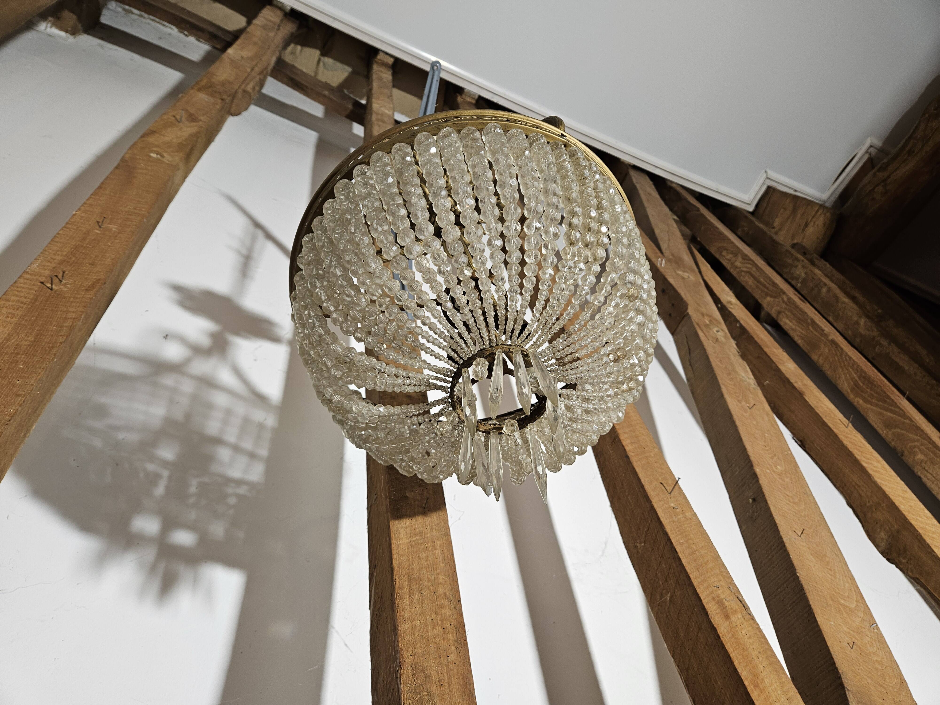 Napoleon III basket chandelier with tassels