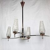 Mid Century Modern chandelier and collectible vintage lamp set